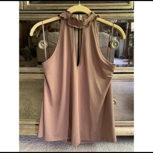 Fashion Nova Beige Key Hole Halter Top